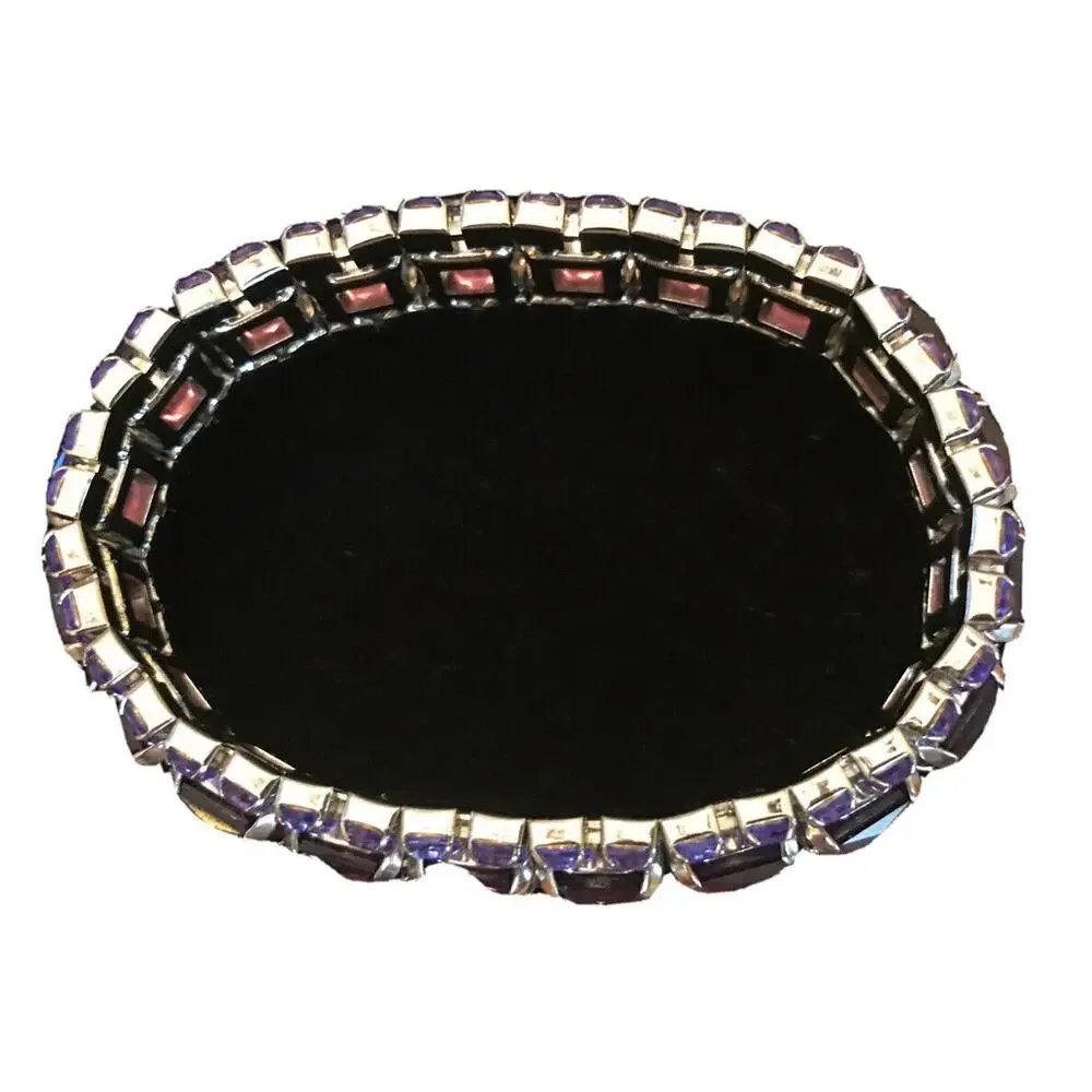 Estate Purple Large & Small Gem 3 Row Stretch Bracelet 3/4